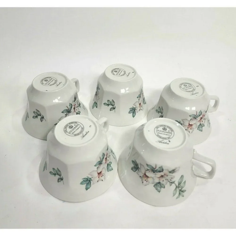 ‎Set of 6 ADAMS Azalea  Ironstone Teacups England